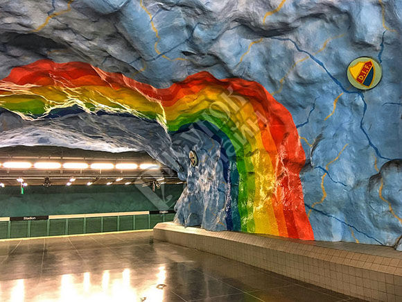 Красочная станция Стокгольмского метро, Щвеция (Stockholm, Sweden)